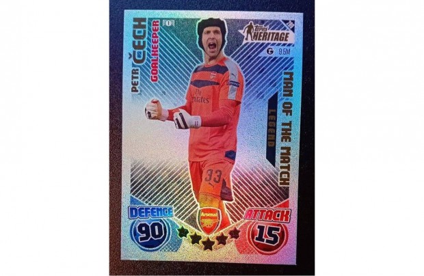 Petr Cech Arsenal Heritage Man of the Match Legend focis kártya Topps