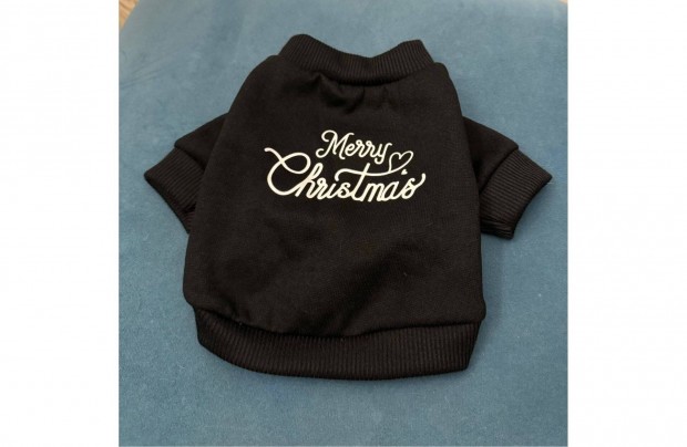 Petsin fekete Christmas írásos XS mini kutya ruha Csivava új