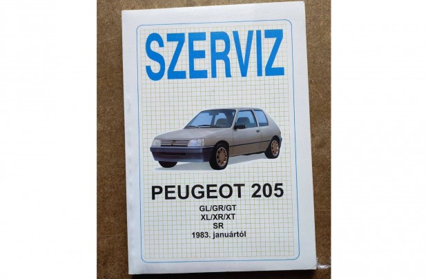 Peugeot 205, GL, GR, GT, XL ,XR, XT, SR javtsi knyv