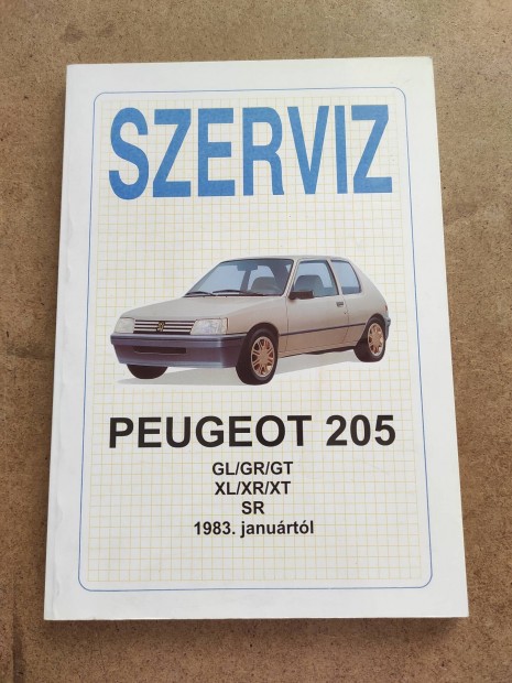 Peugeot 205 javtsi karbantartsi knyv 