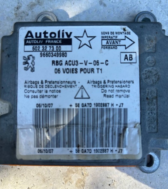 Peugeot 206 307 airbag vezerl elektrinika