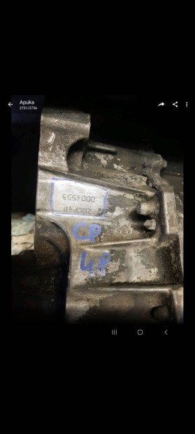 Peugeot 206 sebesség váltó 20CP48 Benzines 1.6 motorral szerelt