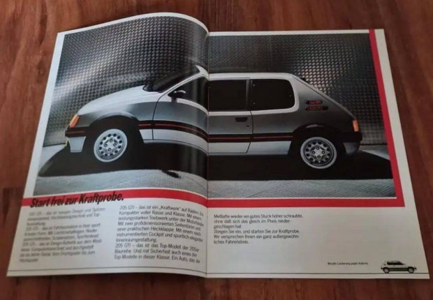 Peugeot 2O5 1.6 GTI Prospektus 1985