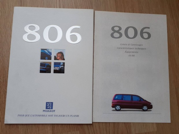Peugeot 806 prospektus + mszaki adat - 1998, francia nyelv
