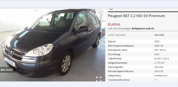 Peugeot 807 EU5 alkatrszek