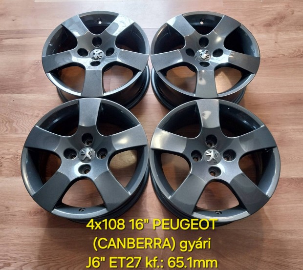 Peugeot (Canberra) gy�ri alufelni garnit�ra (4�108 16" ET27) 
