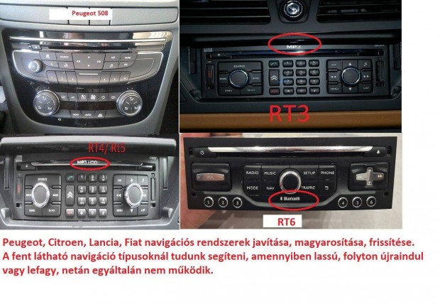 Peugeot , Citroen fejegységek javítása, magyarosítása, frissítése