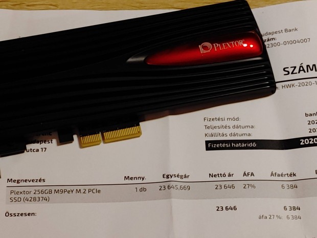 Pextor SSD beépíthető 256GB M9Pey M.2 Pcie