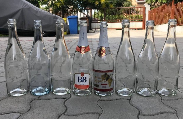 Pezsgős üveg pezsgősüveg fehér (átlátszó) 0,75 literes pezsgős palack