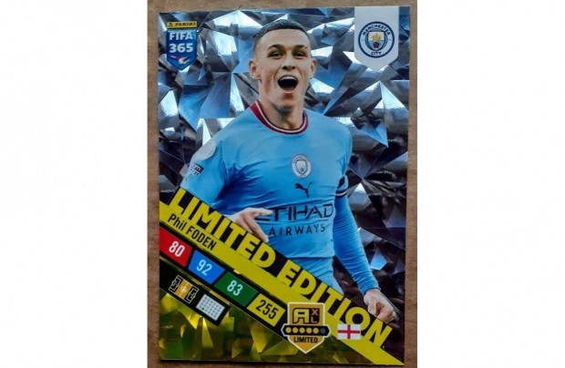 Phil Foden Manchester City Limited focis krtya Panini FIFA 365 2023