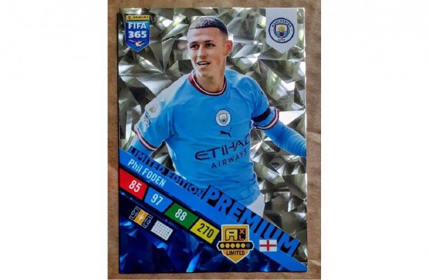 Phil Foden Manchester City Premium Limited focis krtya Panini 2023