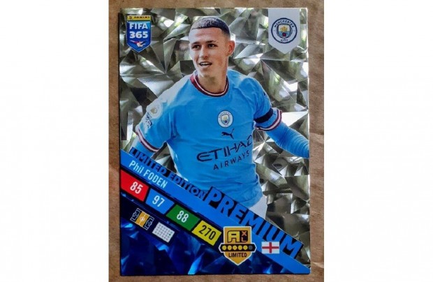 Phil Foden Manchester City Premium Limited focis krtya Panini 2023