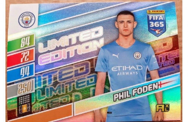 Phil Foden Manchester City XXL Limited focis krtya Panini FIFA 2022