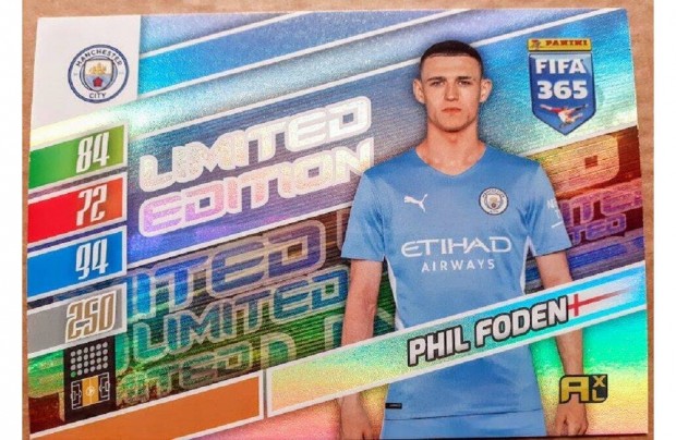 Phil Foden Manchester City XXL Limited focis krtya Panini FIFA 2022