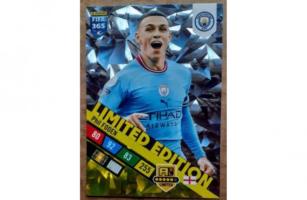 Phil Foden Manchester City XXL Limited focis krtya Panini FIFA 2023