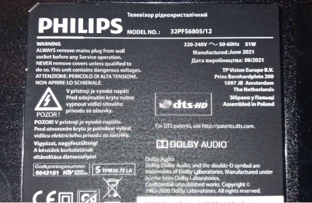 Philips 32Pfs6805/12 SMART LED LCD tv j hibs trtt alkatrsznek
