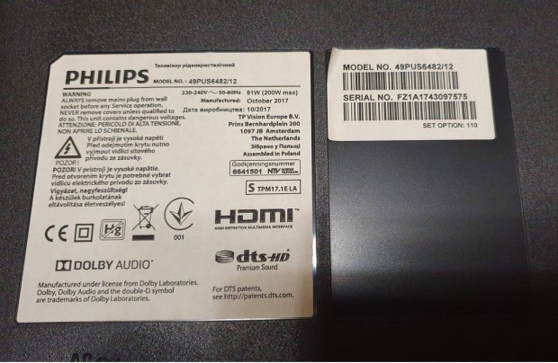 Philips 49Pus6482/12 4K UHD Android LED tv hibs trtt alkatrsznek
