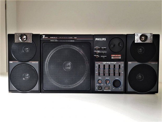 Philips D 8554/52R boombox 7 hangszrs rdi magn retro vintage