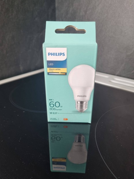 Philips E27 LED 8W 806lm 2700K melegfehér 60W izzó