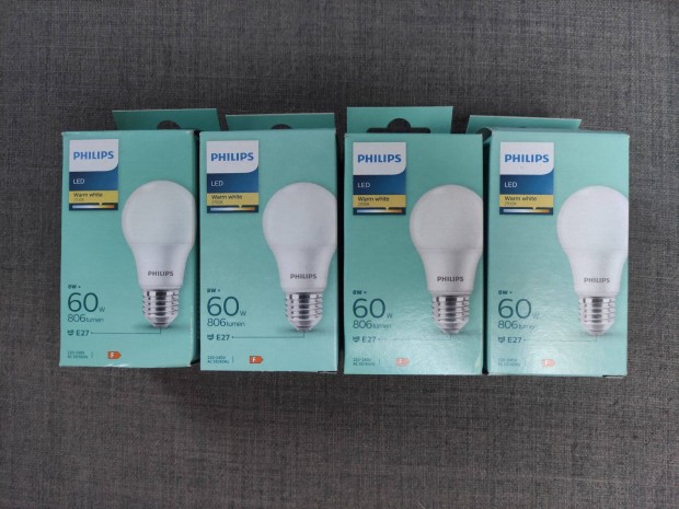 Philips E27 LED 8W (60W izz) 806 lm 2700 K (4 db)