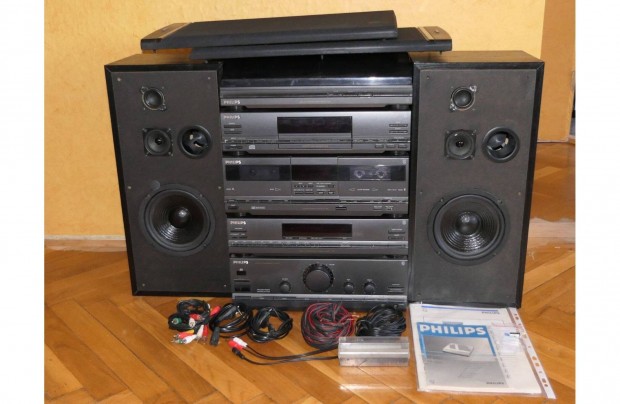 Philips FP 320 Komplett Hi-Fi torony Hangfalaival, Tartozkokkal