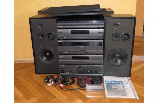 Philips Hi-Fi erst, rdi, deck, cd, lemezjtsz, hangfalak