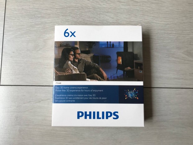 Philips PTA468 passzv 3D szemveg bontatlan dobozban 6db!