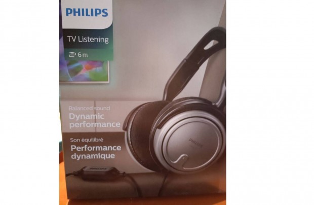 Philips SHP2500 fejhallgató TV-hez Is Új bontatlan 6m kábel Bontatlan