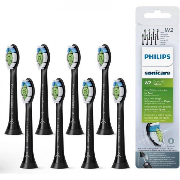 Philips Sonicare W2 Optimal White fogkefefej 8db - fekete (HX6068/13)