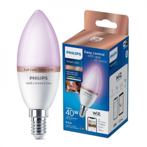 Philips okos RGB LED izz, gyertya, Wi-Fi, Bluetooth, sznes fny