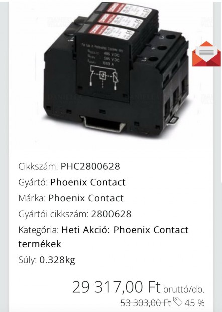 Phoenix Contact 1000V DC T1+T2 tlfeszltsg levezet