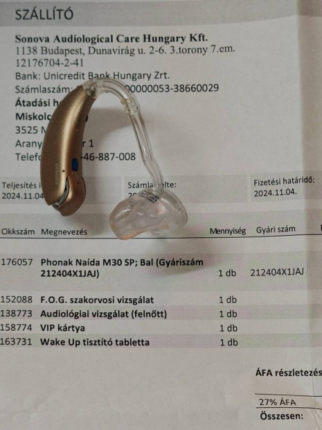 Phonak hallkszlk + elemek + tisztt kszlet