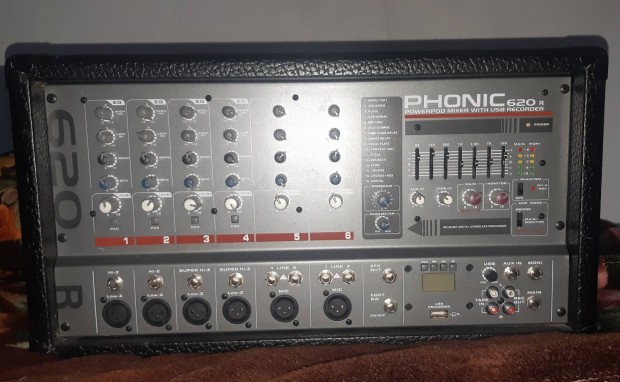 Phonic 620R Power mixer recorder effekt eq usb jszer...