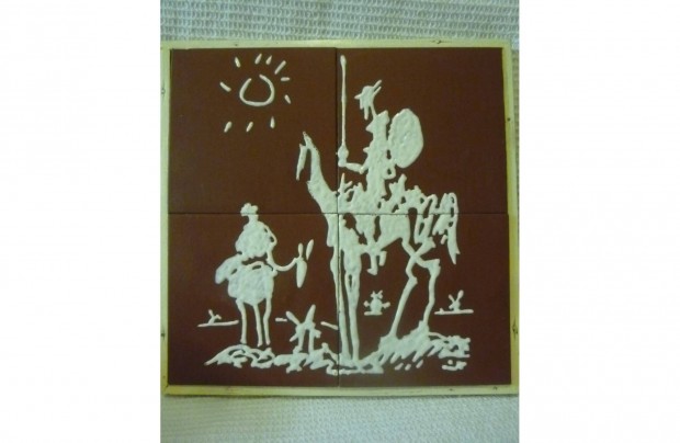 Picasso: Don Quijote 4 db csempe fa htlapon