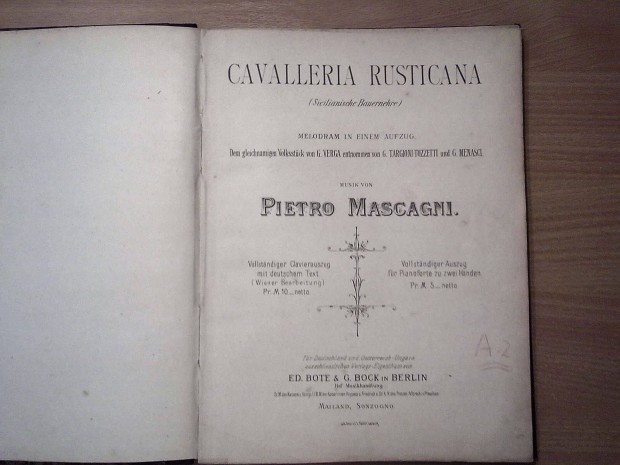 Pietro Mascagni: Cavalleria Rusticana (Parasztbecslet)
