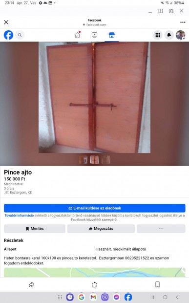 Pince ajto ket szarnyas