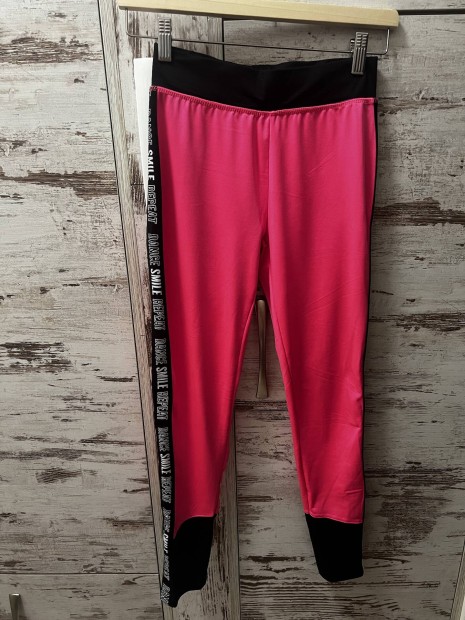 Pink / fekete leggings S 