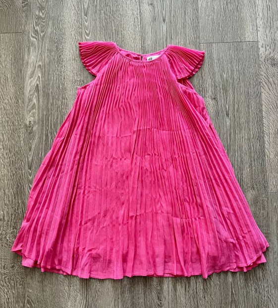 Pink plisszrozott ruha 140-es h&m ruci 140