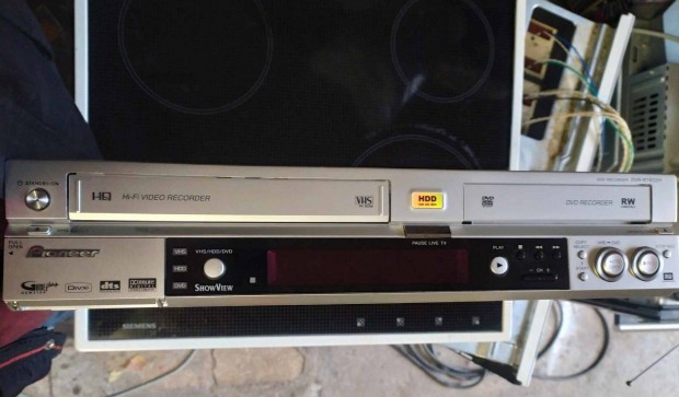 Pioneer DVR-RT602H-S VHS/DVD/HDD (80GB) felvev /lejtsz