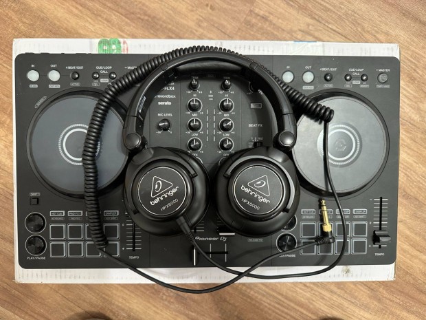 Pioneer Ddj-Flx4 kontroller ajndk Behringer HPX6000 fejhallgat