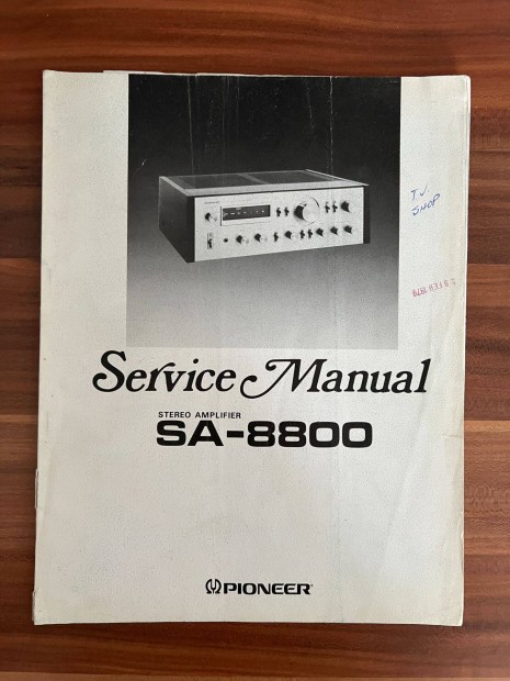 Pioneer SA 8800 gyri eredeti szerviz knyv, utasts, lers