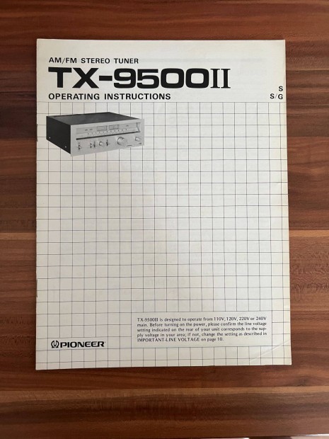 Pioneer TX 9500 II gyri eredeti hasznlati utasts, gpknyv