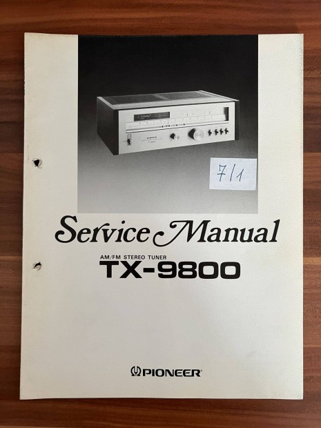 Pioneer TX 9800 gyri eredeti szerviz knyv, utasts, lers
