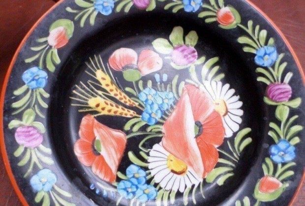 Pipacsos porcelán tányér Hungarikum