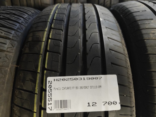 Pirelli CINTURATO P7 95V 205/55R17 DOT1119 6MM HASZNÁLT NYÁRIGUMI V