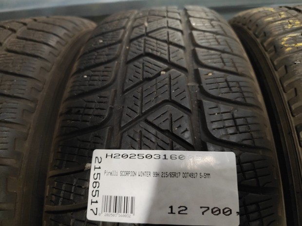 Pirelli SCORPION WINTER 99H 215/65R17 DOT4917 5,5MM HASZNÁLT GUMI H