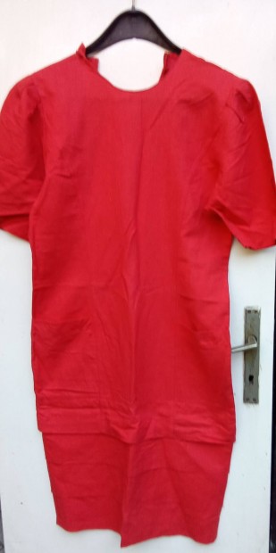 Piros 40-es len-pamut ruha