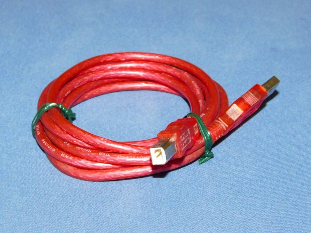 Piros USB nyomtat, printer kbel, USB-A - USB-B kbel, 1 mter