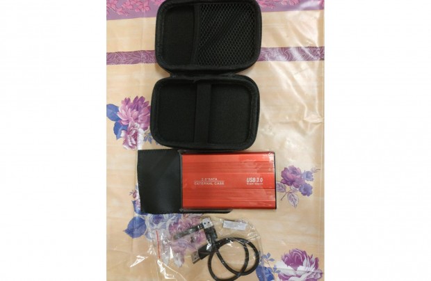 Piros alumnium SSd HDD j kls hz 2 vdtokkal szerelkkel kbellel