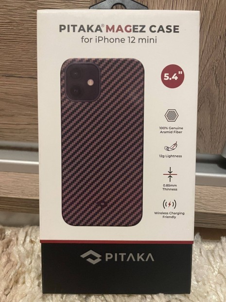 Pitaka Magez Sima iphone 12 Mini 5,4", fekete / arany tok
